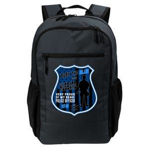 Support Police Officers Cop I Back The Blue For My Husband Gift Daily Commute Backpack