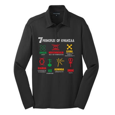 Seven Principles Of Kwanzaa African American Celebration Silk Touch Performance Long Sleeve Polo