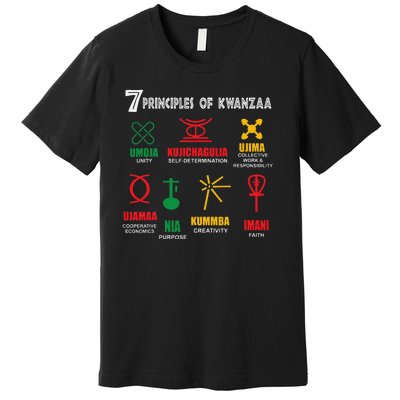 Seven Principles Of Kwanzaa African American Celebration Premium T-Shirt