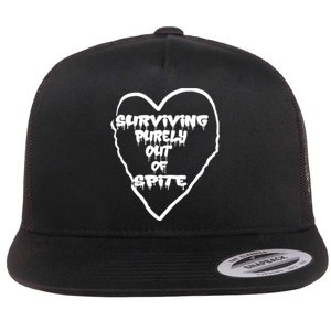 Surviving Purely Out Of Spite Flat Bill Trucker Hat