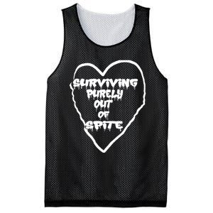 Surviving Purely Out Of Spite Mesh Reversible Basketball Jersey Tank