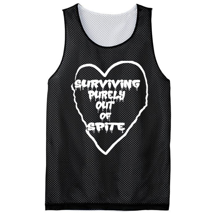 Surviving Purely Out Of Spite Mesh Reversible Basketball Jersey Tank