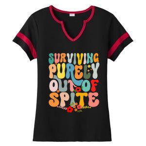 Surviving Purely Out Of Spite Ladies Halftime Notch Neck Tee