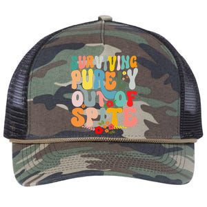 Surviving Purely Out Of Spite Retro Rope Trucker Hat Cap