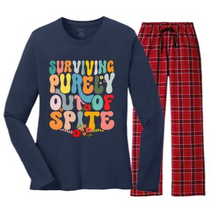 Surviving Purely Out Of Spite Women's Long Sleeve Flannel Pajama Set 