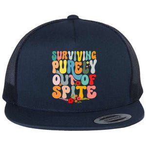 Surviving Purely Out Of Spite Flat Bill Trucker Hat