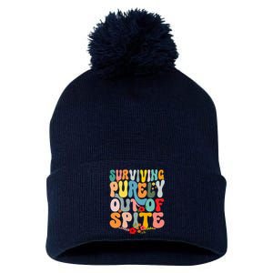 Surviving Purely Out Of Spite Pom Pom 12in Knit Beanie