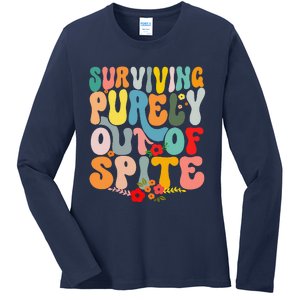 Surviving Purely Out Of Spite Ladies Long Sleeve Shirt