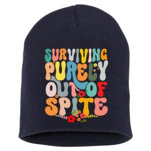 Surviving Purely Out Of Spite Short Acrylic Beanie