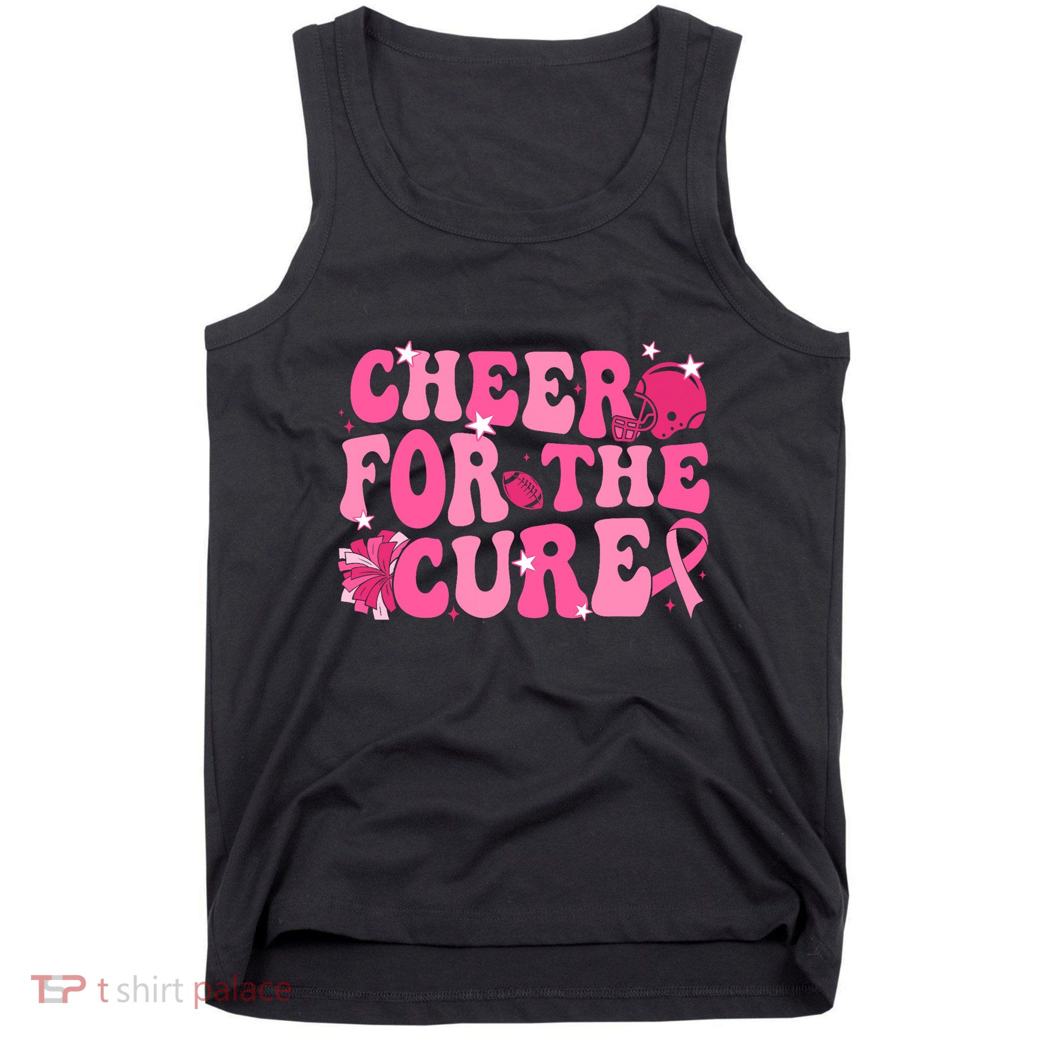 Support Pink Out Cheer For A Cures Breast Cancer Month Funny Tank Top