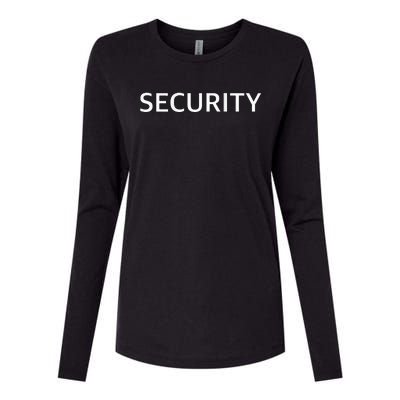 Security Printed On Back Womens Cotton Relaxed Long Sleeve T-Shirt