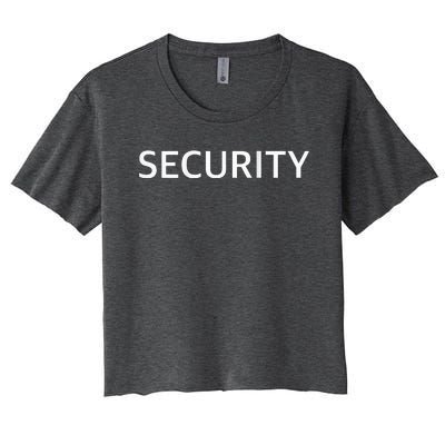 Security Printed On Back Women's Crop Top Tee