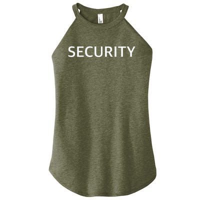 Security Printed On Back Women’s Perfect Tri Rocker Tank