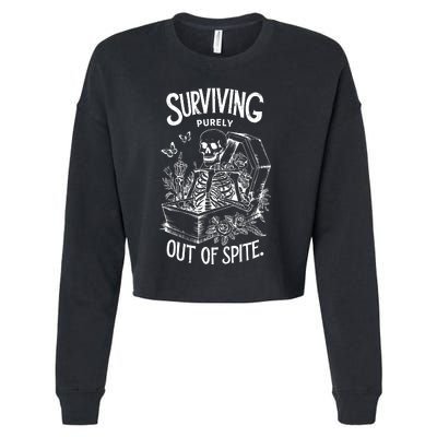 Surviving Purely Out Of Spite Cropped Pullover Crew