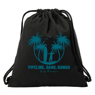 Surfing Pipeline Oahu Hawaii Summer For Surf Lovers Gift Drawstring Bag