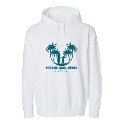 Surfing Pipeline Oahu Hawaii Summer For Surf Lovers Gift Garment-Dyed Fleece Hoodie