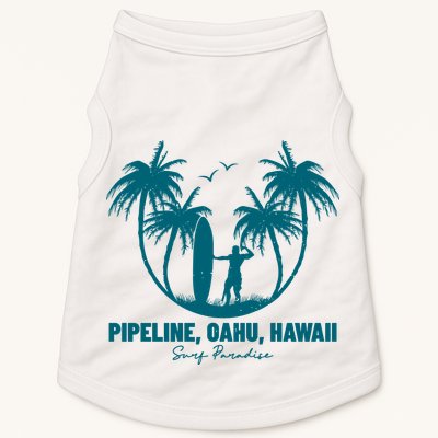 Surfing Pipeline Oahu Hawaii Summer For Surf Lovers Gift Doggie Tank