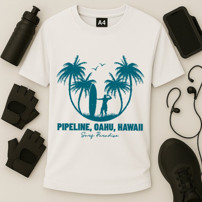 Surfing Pipeline Oahu Hawaii Summer For Surf Lovers Gift Cooling Performance Crew T-Shirt