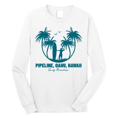Surfing Pipeline Oahu Hawaii Summer For Surf Lovers Gift Long Sleeve Shirt