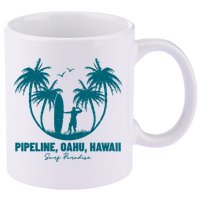 Surfing Pipeline Oahu Hawaii Summer For Surf Lovers Gift 11oz C Handle Ceramic Mug