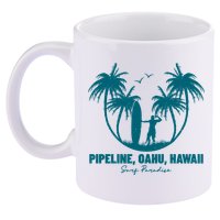 Surfing Pipeline Oahu Hawaii Summer For Surf Lovers Gift 11oz C Handle Ceramic Mug