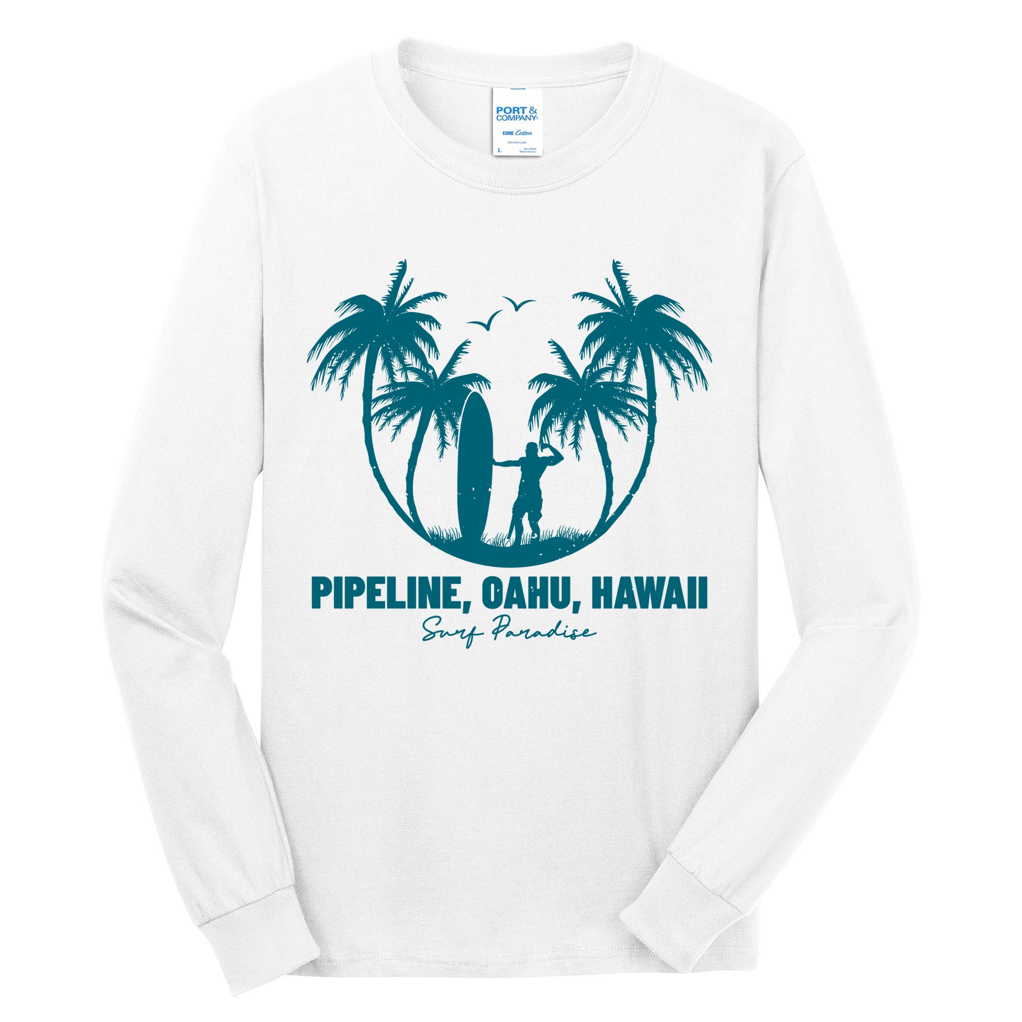 Surfing Pipeline Oahu Hawaii Summer For Surf Lovers Gift Tall Long Sleeve T-Shirt