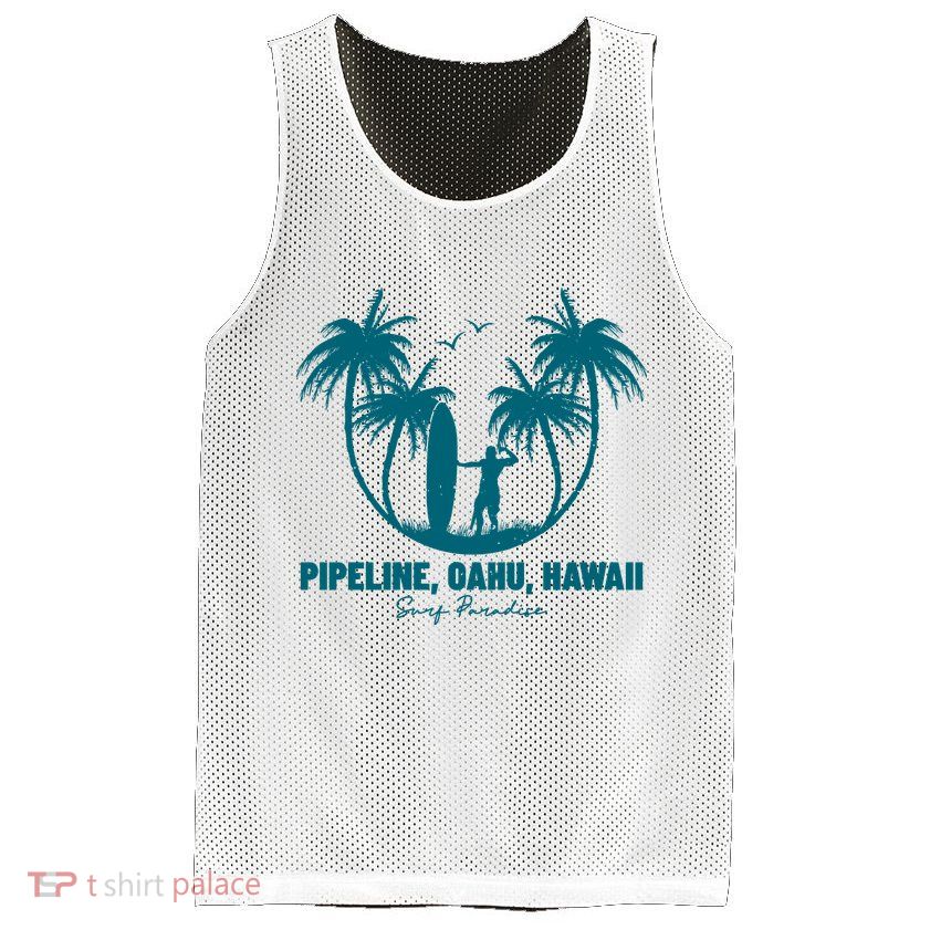 Surfing Pipeline Oahu Hawaii Summer For Surf Lovers Gift Mesh Reversible Basketball Jersey Tank