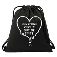 Surviving Purely Out Of Spite Funny Drawstring Bag