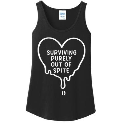 Surviving Purely Out Of Spite Funny Ladies Essential Tank