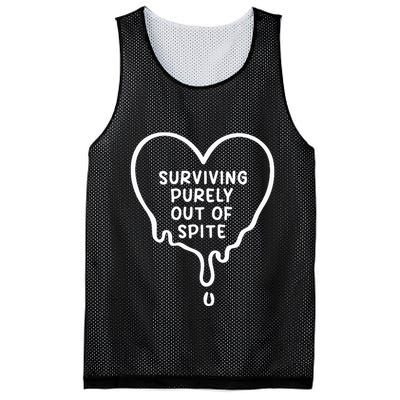 Surviving Purely Out Of Spite Funny Mesh Reversible Basketball Jersey Tank