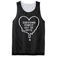 Surviving Purely Out Of Spite Funny Mesh Reversible Basketball Jersey Tank