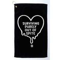 Surviving Purely Out Of Spite Funny Golf Towel
