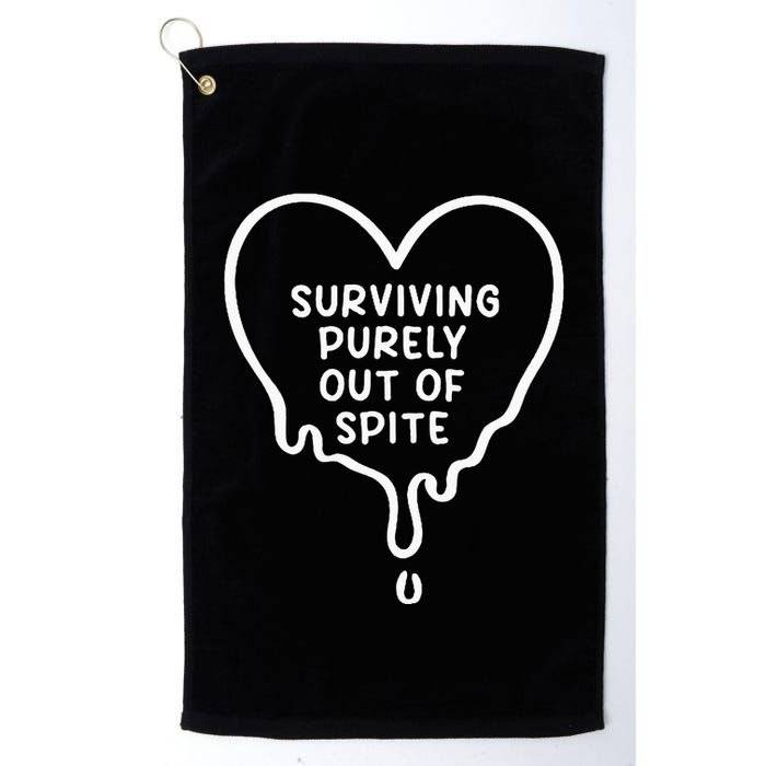 Surviving Purely Out Of Spite Funny Golf Towel