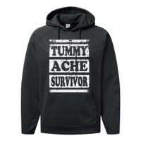 Start Point Or Beginning Stomach Upset Survivor Performance Fleece Hoodie