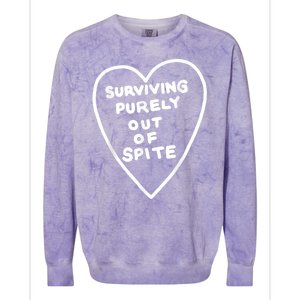 Surviving Purely Out Of Spite Colorblast Crewneck Sweatshirt