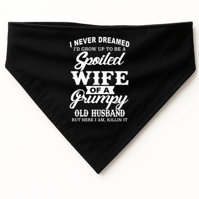 Spoiled Wife Of A Grumpy Old Husband USA-Made Doggie Bandana