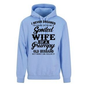 Spoiled Wife Of A Grumpy Old Husband Unisex Surf Hoodie