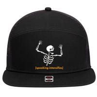 Spooking Intensifies Scary Skeleton Meme 7 Panel Mesh Trucker Snapback Hat