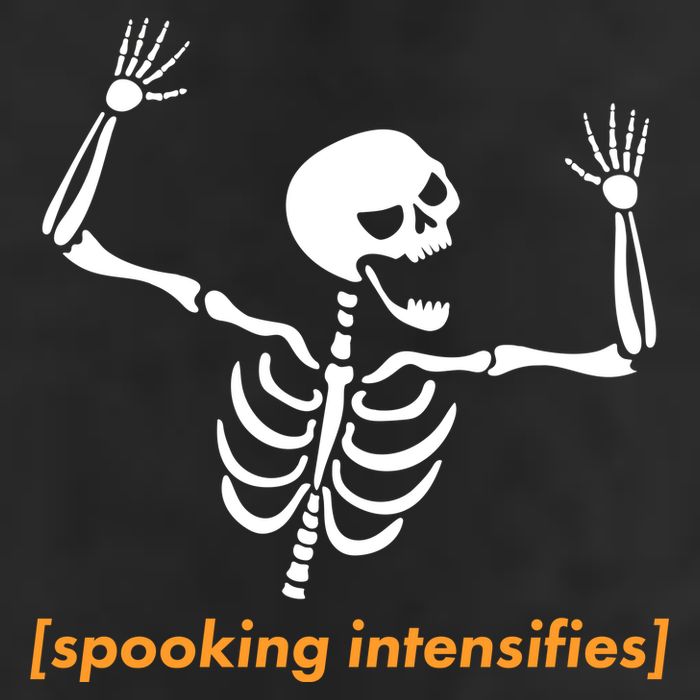 Spooking Intensifies Scary Skeleton Meme 7 Panel Mesh Trucker Snapback Hat