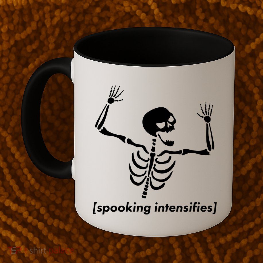 Spooking Intensifies Scary Skeleton Meme Mug