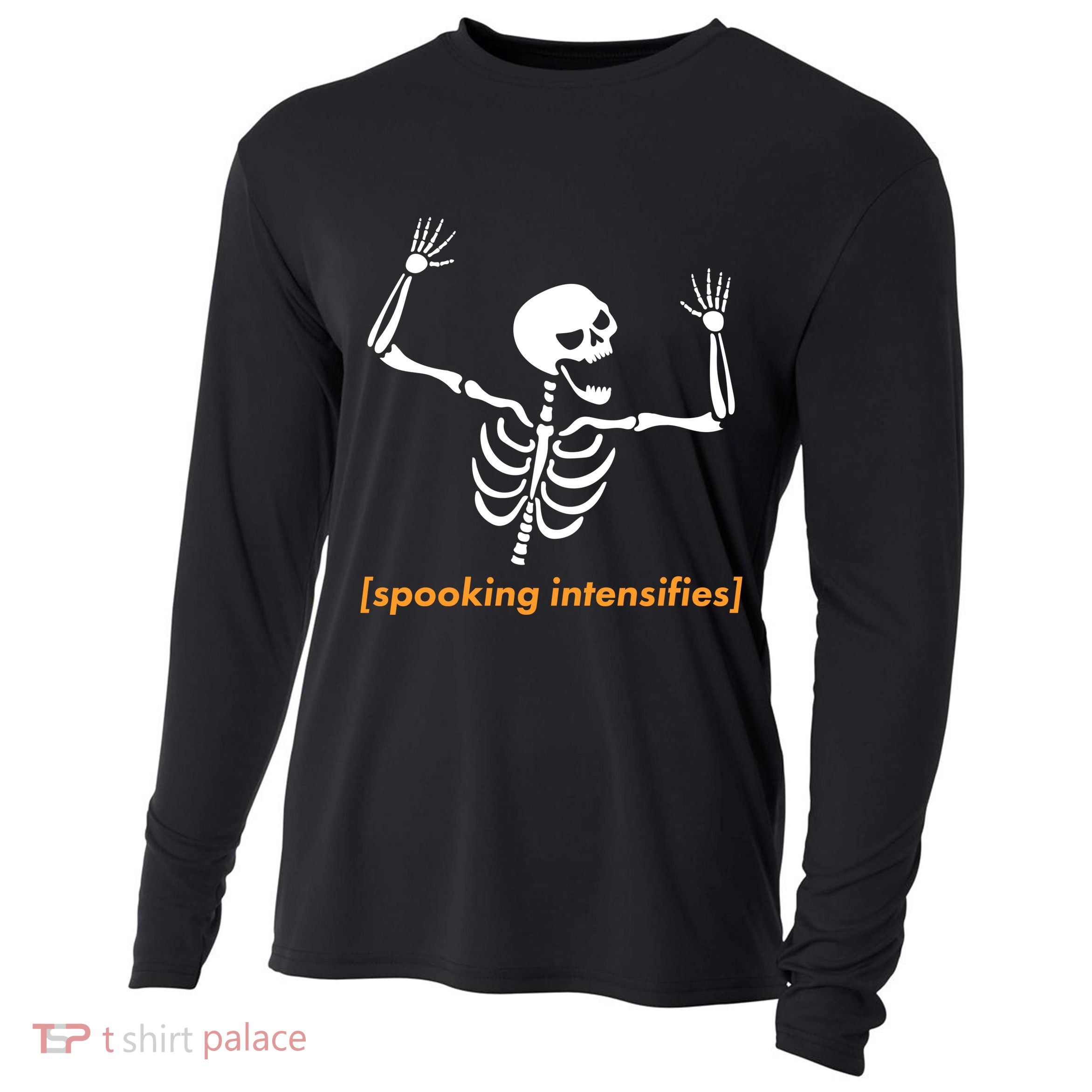 Spooking Intensifies Scary Skeleton Meme Cooling Performance Long Sleeve Crew