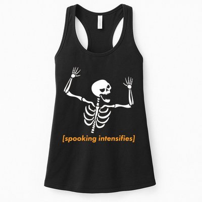 Spooking Intensifies Scary Skeleton Meme Womens Tank Top