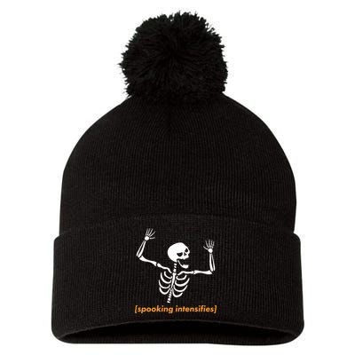 Spooking Intensifies Scary Skeleton Meme Pom Pom 12in Knit Beanie