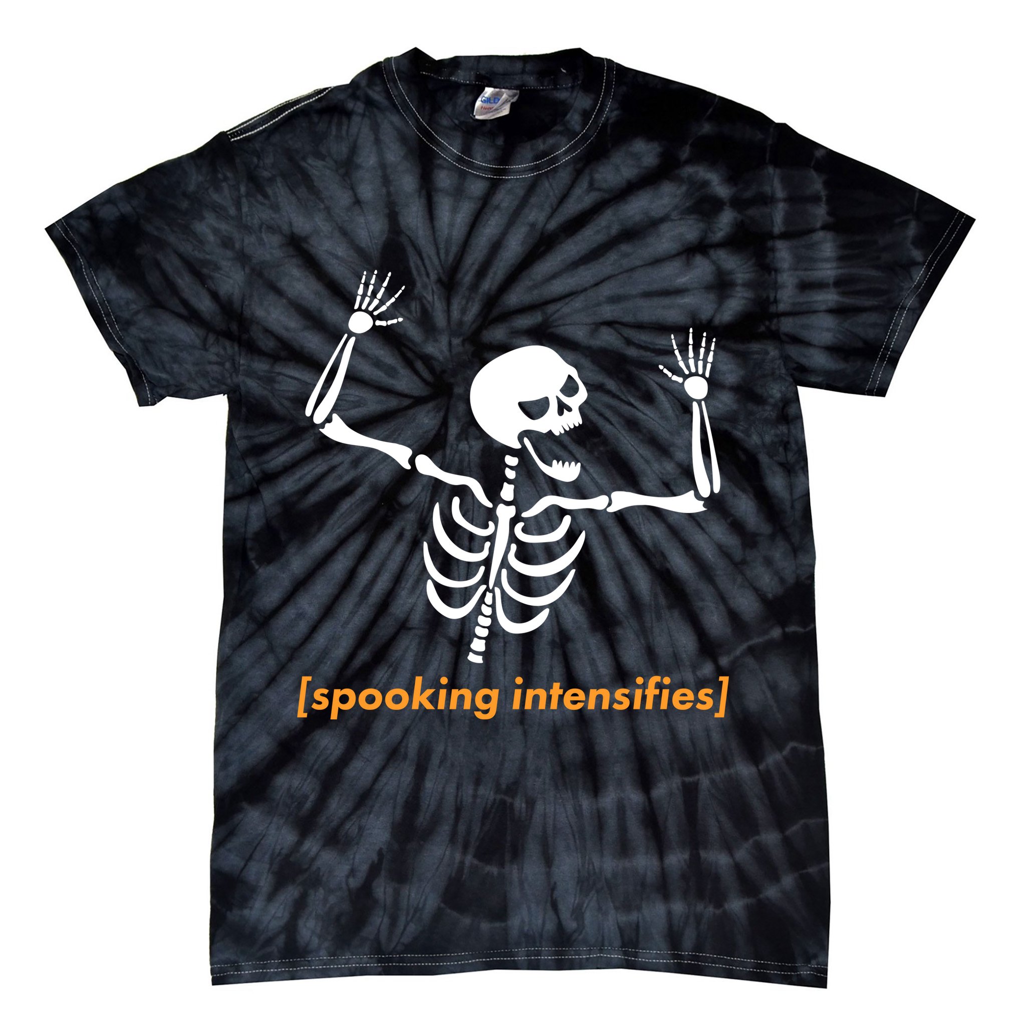 Spooking Intensifies Scary Skeleton Meme Tie-Dye T-Shirt