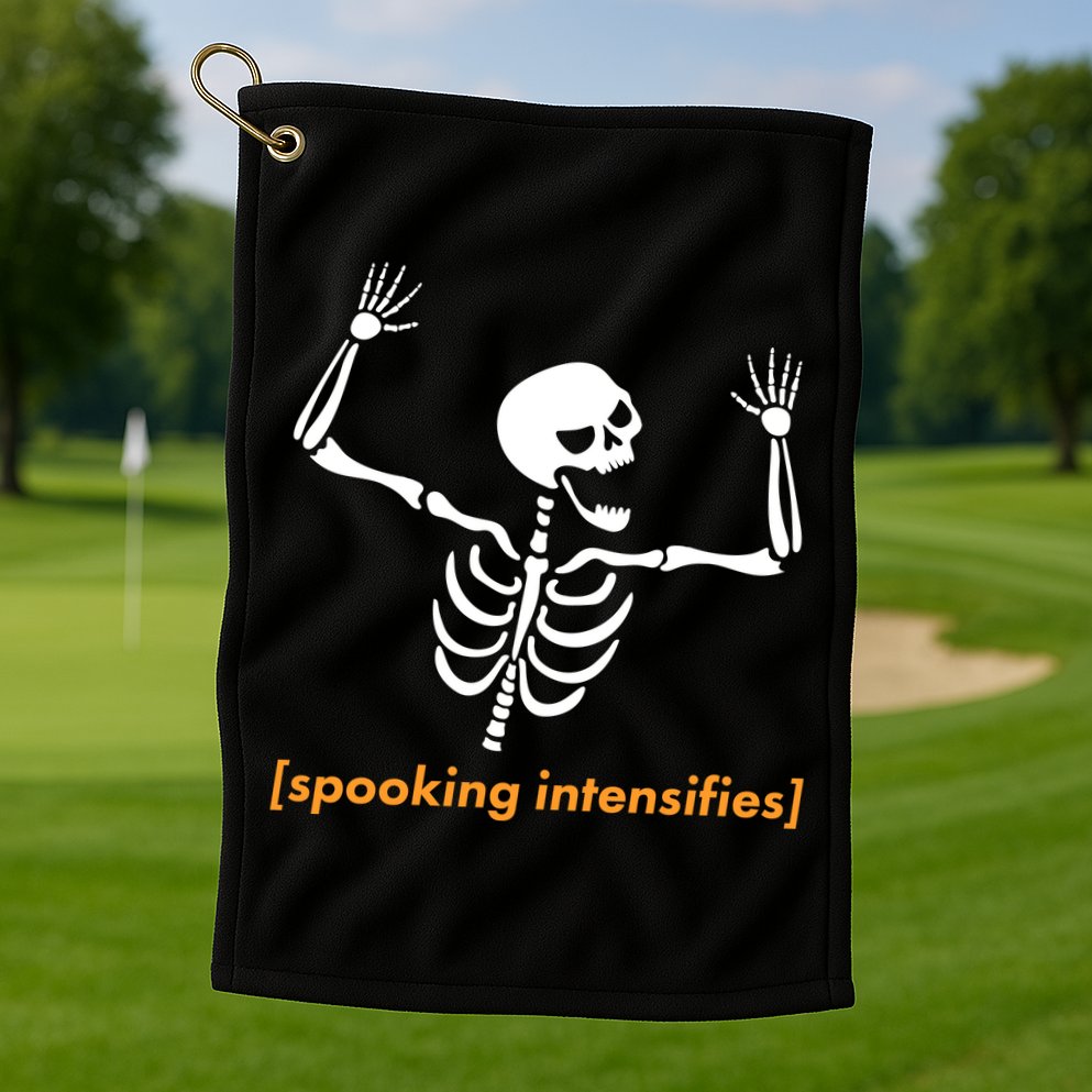 Spooking Intensifies Scary Skeleton Meme Golf Towel
