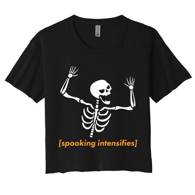 Spooking Intensifies Scary Skeleton Meme Crop Top