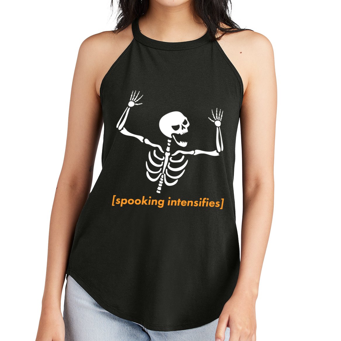 Spooking Intensifies Scary Skeleton Meme Women's Perfect Tri Rocker Tank