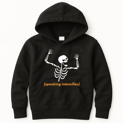 Spooking Intensifies Scary Skeleton Meme Kids Hoodie