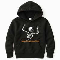 Spooking Intensifies Scary Skeleton Meme Kids Hoodie
