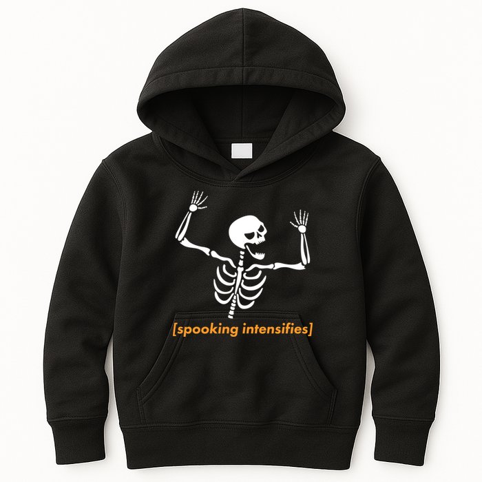 Spooking Intensifies Scary Skeleton Meme Kids Hoodie